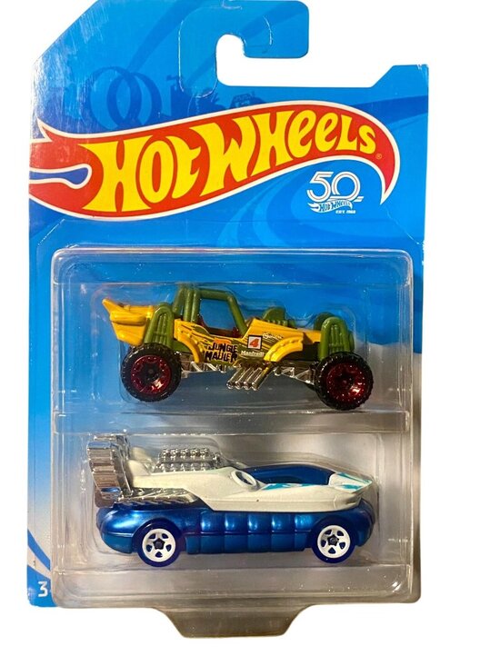 Hot Wheels Other - Hot Wheels 50th Anniversary Jungle Mauler & Race Car 2-Pack Sealed Collectible S